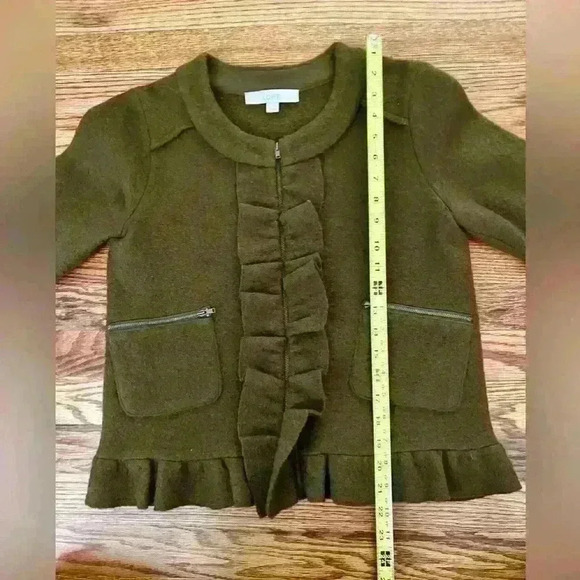 LOFT Merino Wool Zip Up Peplum Jacket Size Small - Picture 7 of 10